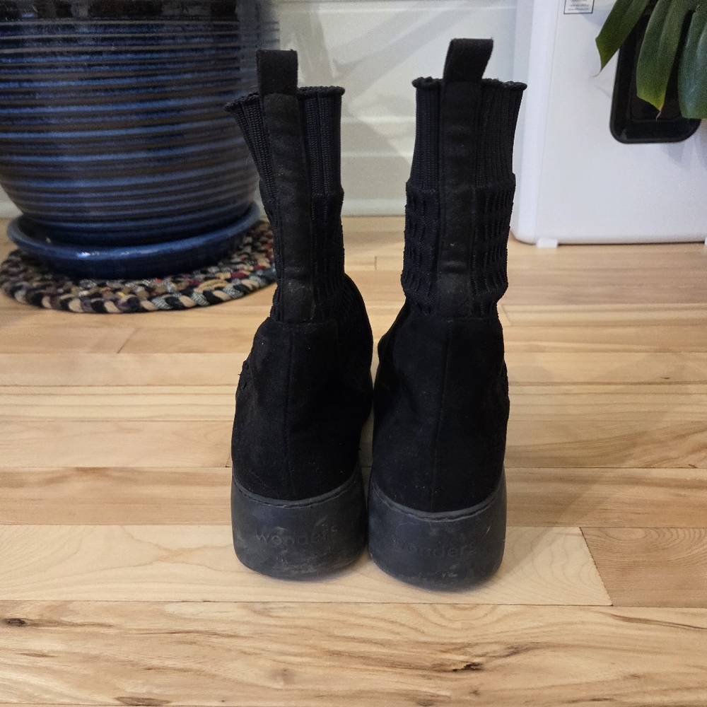 Black Wonders Fly Suede Sock Boots Size 40 - Picture 6 of 6